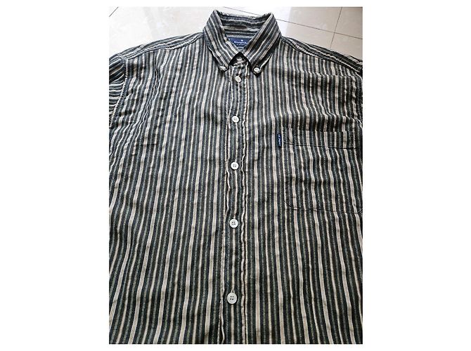 Ermenegildo Zegna Sport Camicia a Righe Beige Verde scuro - vista 2