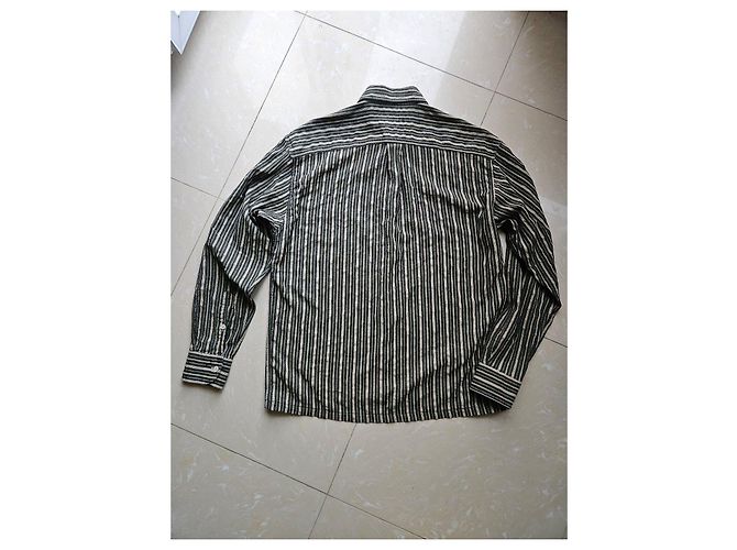 Ermenegildo Zegna Sport Camicia a Righe Beige Verde scuro - vista 3