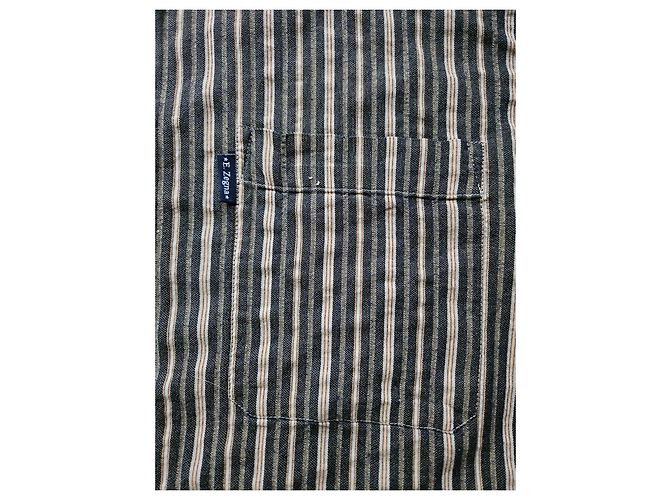 Ermenegildo Zegna Sport Camicia a Righe Beige Verde scuro - vista 8