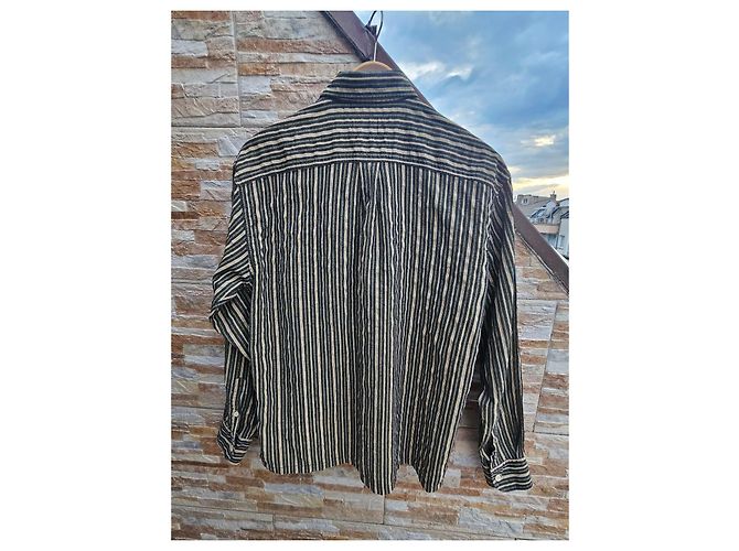 Ermenegildo Zegna Sport Camicia a Righe Beige Verde scuro - vista 9