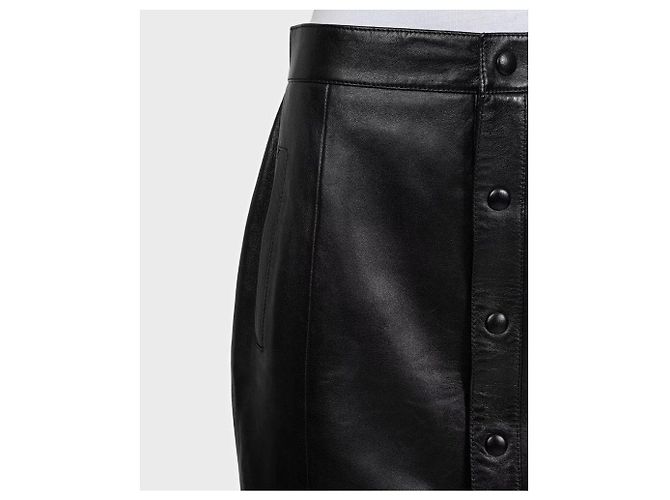 Saia evasê de couro preto Saint Laurent Tamanho 42 Seminovas - vista 4