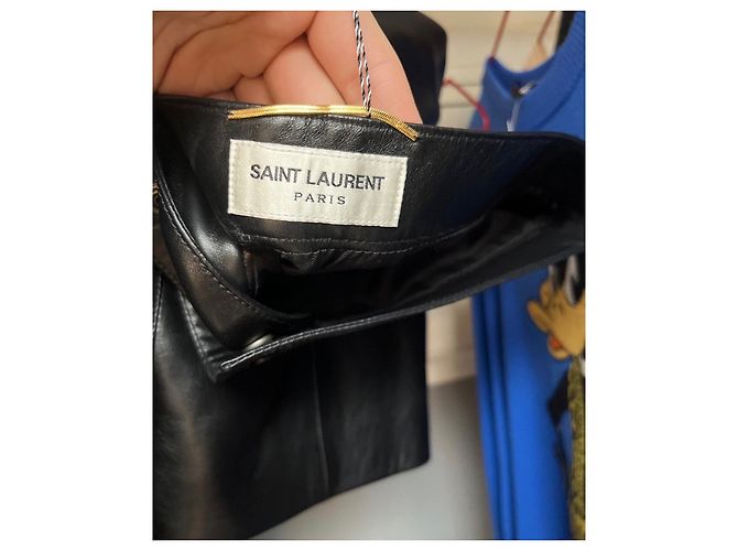 Saia evasê de couro preto Saint Laurent Tamanho 42 Seminovas - vista 5