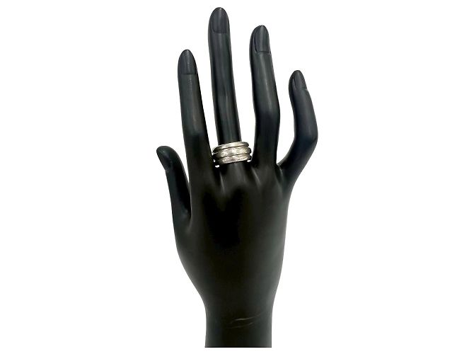 Tiffany & Co Tiffany Vintage Grooved Double Line Band Ring Silber - Ansicht 2