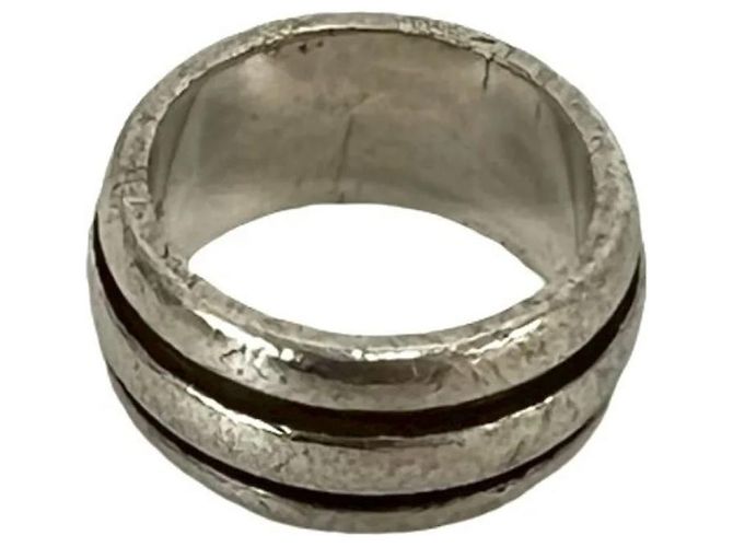 Tiffany & Co Tiffany Vintage Grooved Double Line Band Ring Silber - Ansicht 4