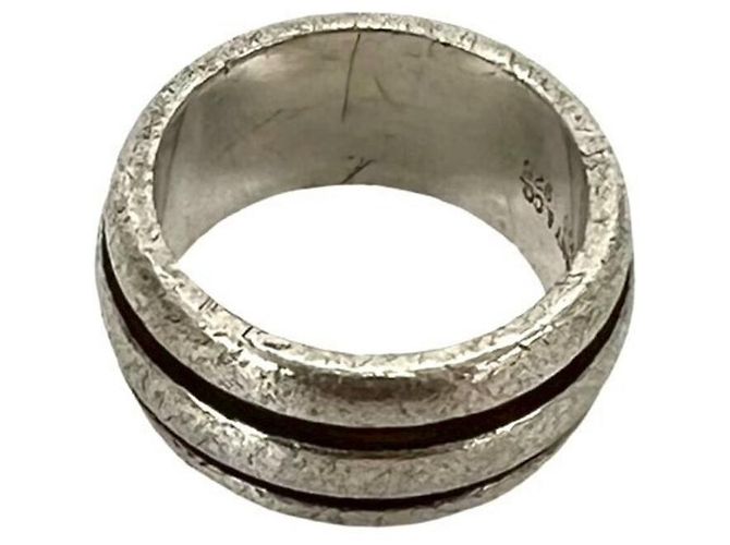 Tiffany & Co Tiffany Vintage Grooved Double Line Band Ring Silber - Ansicht 5