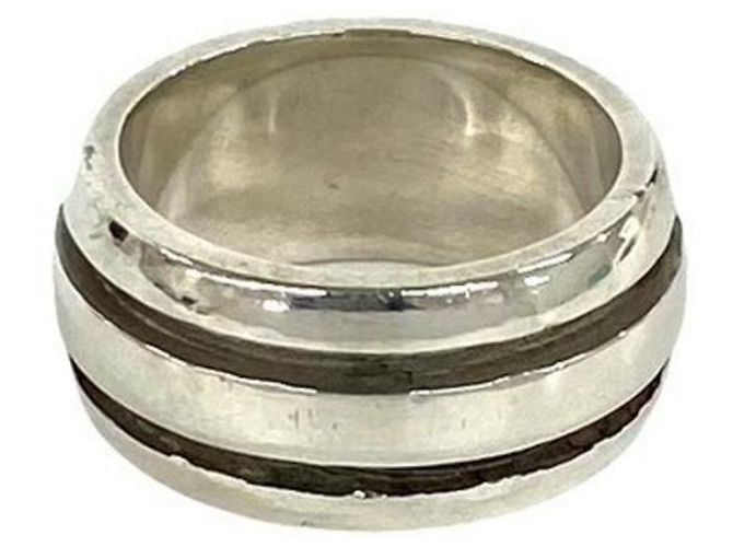 Tiffany & Co Anello Tiffany Grooved Double Line Band in Argento 925 - vista 4