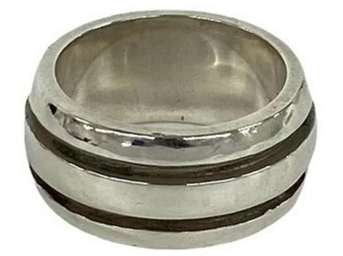 Tiffany & Co Anello Tiffany Grooved Double Line Band in Argento 925 - vista 5