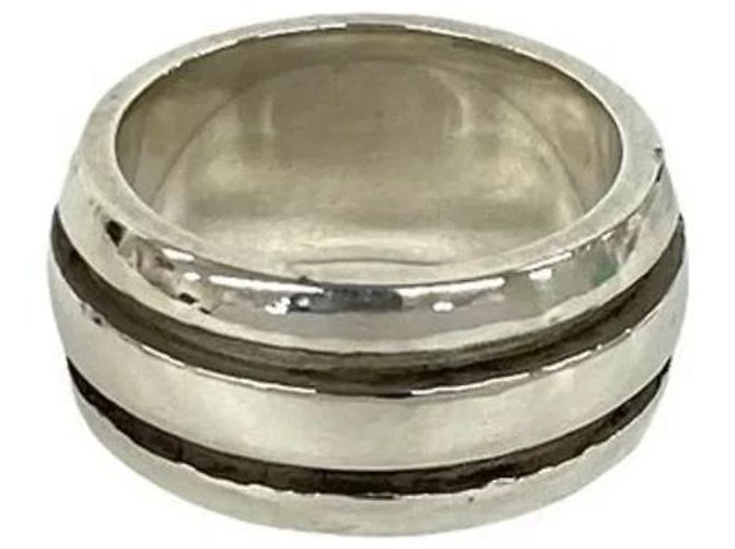 Tiffany & Co Anello Tiffany Grooved Double Line Band in Argento 925 - vista 6