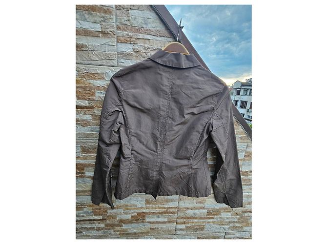 Autre Marque Blazer S MaxMara de mezcla de seda marrón Beige Verde oscuro - vista 2