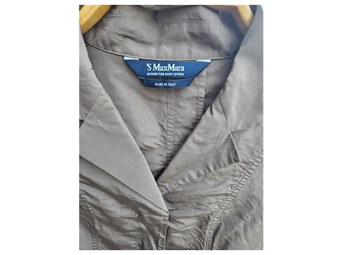 Autre Marque Blazer S MaxMara de mezcla de seda marrón Beige Verde oscuro - vista 3