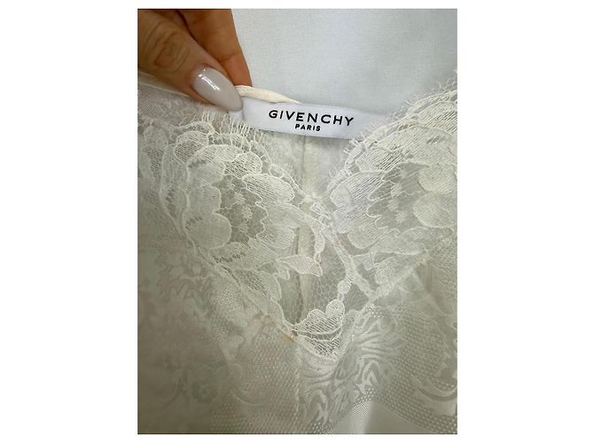 Givenchy Vestido de Encaje y Seda Blanco - vista 2