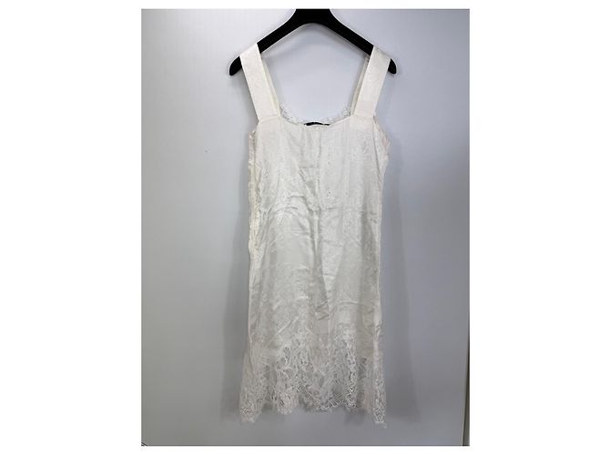 Givenchy Vestido de Encaje y Seda Blanco - vista 4