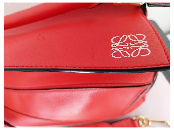 Loewe Puzzle Borsa in Pelle Rossa Rosso - vista 2