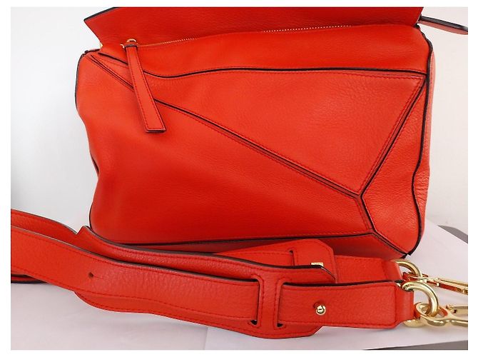 Loewe Puzzle Borsa in Pelle Rossa Rosso - vista 5