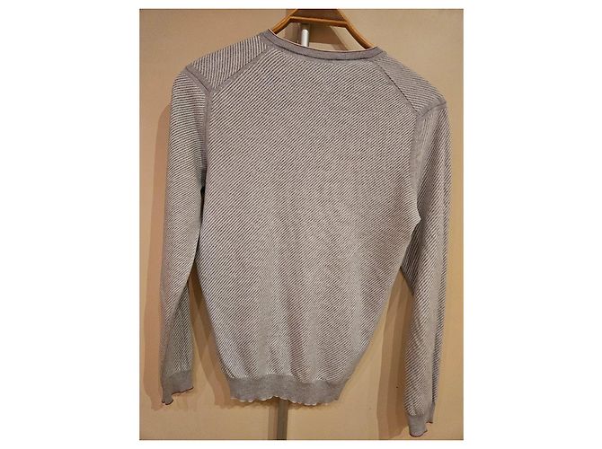 Ermenegildo Zegna V-Ausschnitt Pullover grau - Ansicht 2