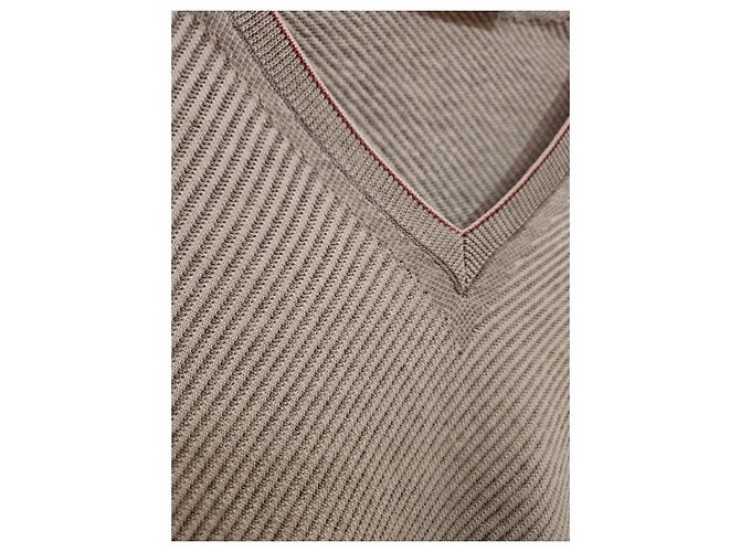 Ermenegildo Zegna V-Ausschnitt Pullover grau - Ansicht 3