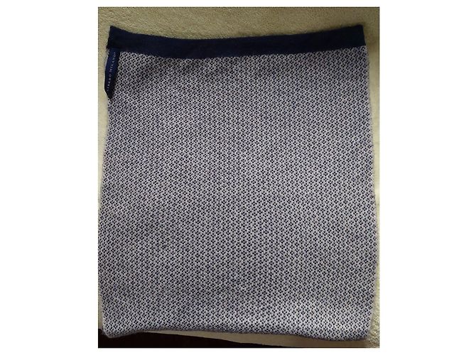 Autre Marque Sciarpa in lana pied-de-poule Libero Milano Blu Grigio - vista 7