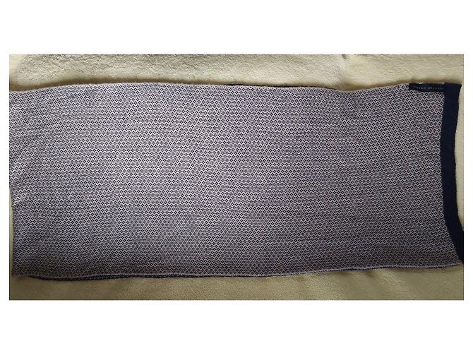 Autre Marque Sciarpa in lana pied-de-poule Libero Milano Blu Grigio - vista 8