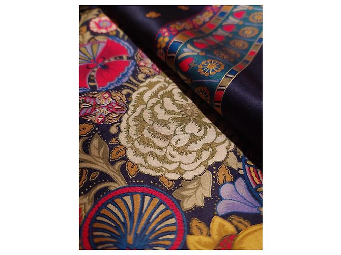 Brioni Seidentuch Pink Rot Blau Golden Grün Gelb Dunkelblau - Ansicht 10