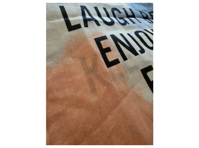 Zadig & Voltaire Sciarpa stampata "Laugh Breathe Live" Bianco Blu Beige Arancione Grigio - vista 4