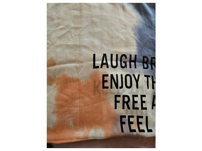 Zadig & Voltaire Sciarpa stampata "Laugh Breathe Live" Bianco Blu Beige Arancione Grigio - vista 6