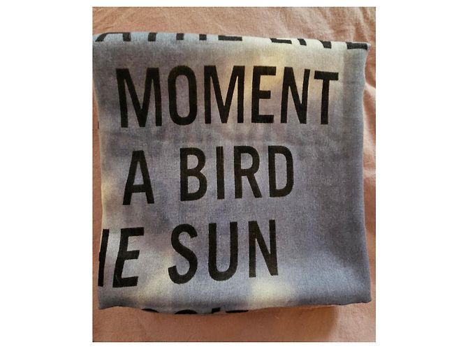 Zadig & Voltaire Sciarpa stampata "Laugh Breathe Live" Bianco Blu Beige Arancione Grigio - vista 8