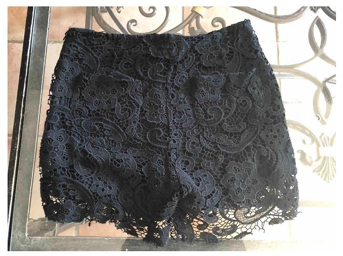 American Retro Schwarze Spitzen-Shorts, Größe 38 - Ansicht 2