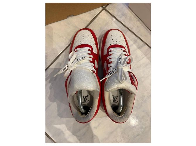 Louis Vuitton x Nike Air Force 1 '07 Sneakers Bianco Rosso - vista 3