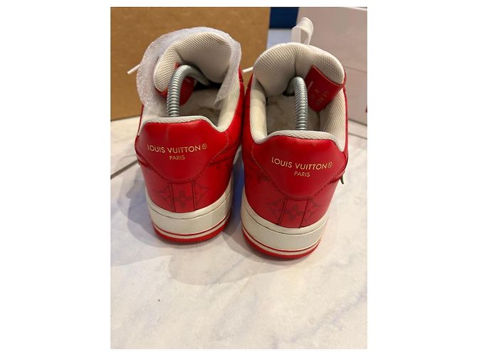 Louis Vuitton x Nike Air Force 1 '07 Sneakers Bianco Rosso - vista 5