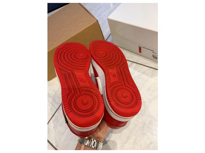 Louis Vuitton x Nike Air Force 1 '07 Sneakers Bianco Rosso - vista 9