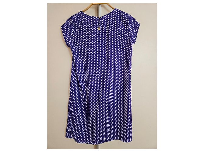 Autre Marque Nenette Kleid mit lila Herzprint Weiß - Ansicht 2