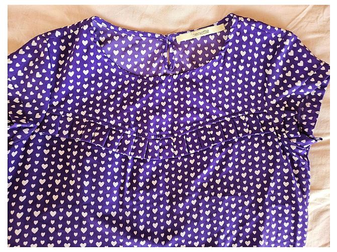 Autre Marque Nenette Kleid mit lila Herzprint Weiß - Ansicht 5
