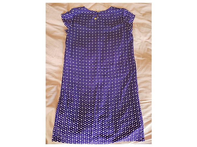 Autre Marque Nenette Kleid mit lila Herzprint Weiß - Ansicht 7
