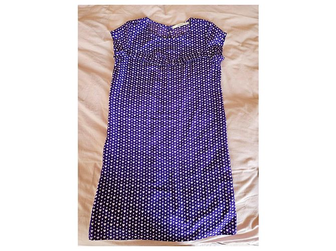 Autre Marque Nenette Kleid mit lila Herzprint Weiß - Ansicht 8