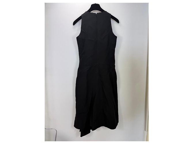 Thierry Mugler Mugler Vestido negro asimétrico con detalle de botón - vista 4