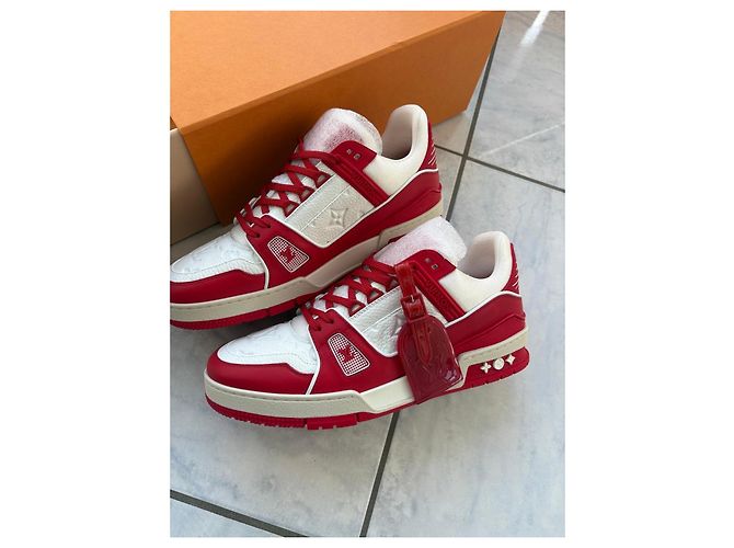 Louis Vuitton Rivoli MM Sneakers - Bianco e Rosso - vista 2