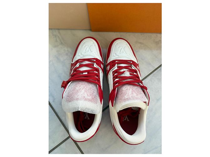 Louis Vuitton Rivoli MM Sneakers - Bianco e Rosso - vista 3