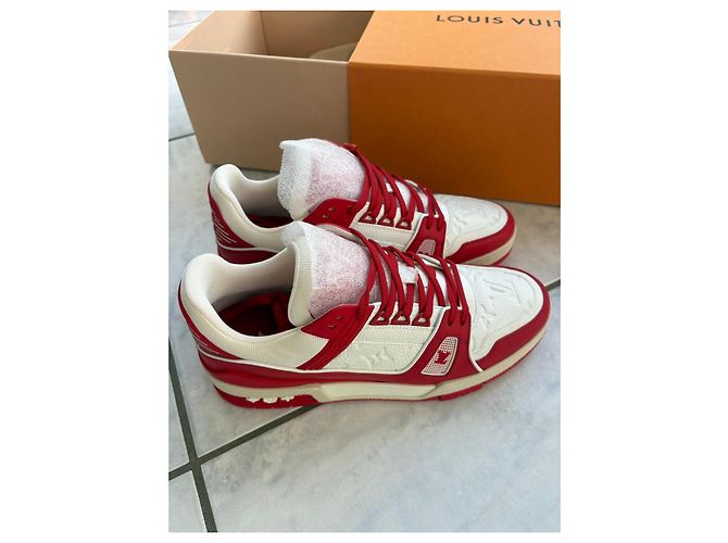 Louis Vuitton Rivoli MM Sneakers - Bianco e Rosso - vista 4