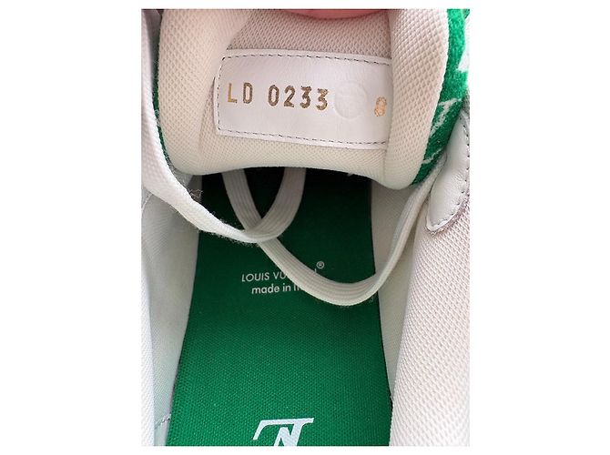 Louis Vuitton LV Trainer Sneakers Monogram Verde Bianco - vista 7