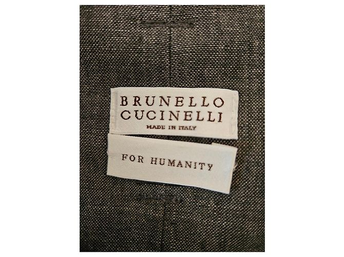 Brunello Cucinelli Falda de lino gris - vista 7