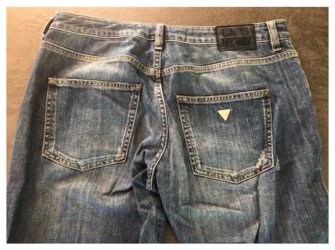 Vaqueros Boyfriend Guess con Lentejuelas Azul - vista 6