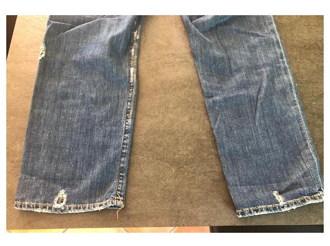 Vaqueros Boyfriend Guess con Lentejuelas Azul - vista 7