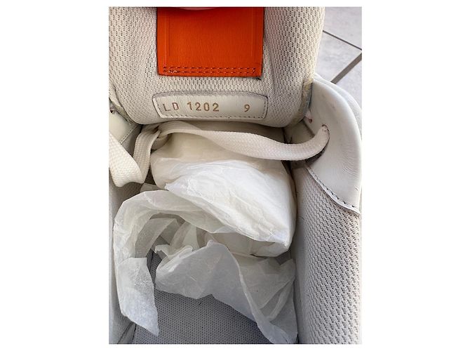 Louis Vuitton LV Trainer Signature #54 Sneakers Orange Blanc Bianco Arancione - vista 8