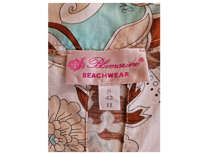 Blumarine Strandkleid mit Paisley-Print Braun Weiß Hellblau - Ansicht 5