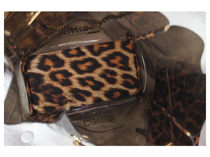Just Cavalli Borsa Tote Trasparente Nera e Pochette Leopardata Nero Stampa leopardo - vista 10