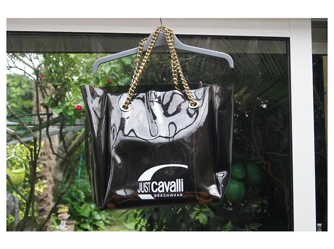 Just Cavalli Borsa Tote Trasparente Nera e Pochette Leopardata Nero Stampa leopardo - vista 2
