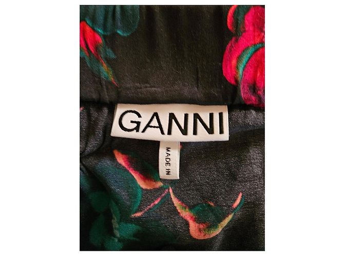 Ganni Falda Midi Estampado Floral Rosa Azul Azul oscuro - vista 2