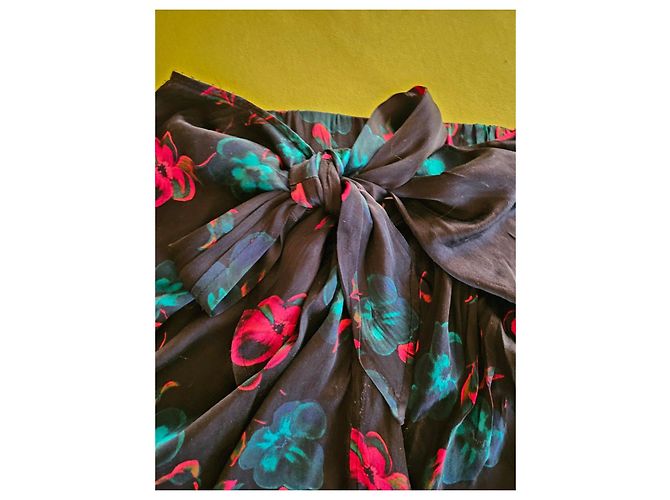 Ganni Falda Midi Estampado Floral Rosa Azul Azul oscuro - vista 3