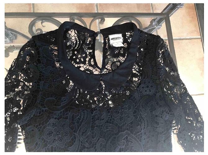 American Retro Abito in pizzo nero, taglia 40 - vista 2