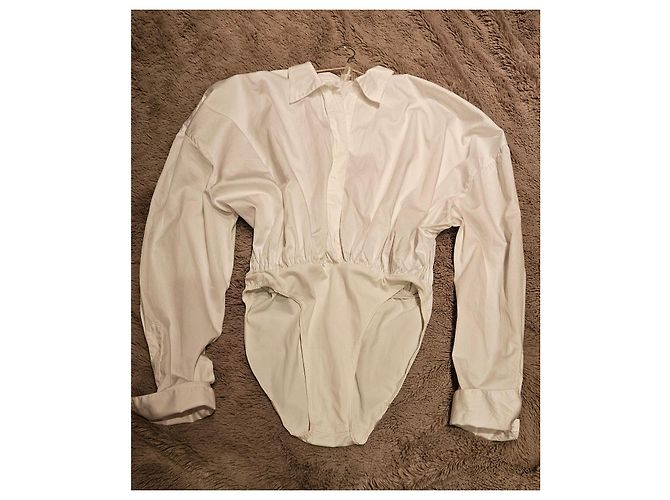 Norma Kamali Body Camisa de Algodón Blanco - vista 10